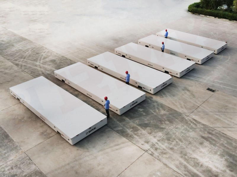 15 টন স্টিয়ারিং হুইল ওমনিডাইরেকশনাল মোবাইল ট্র্যাকলেস ট্রান্সফার কার্ট