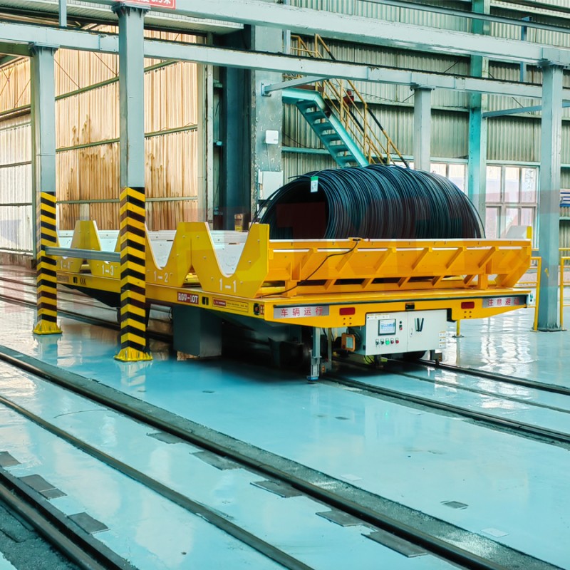 10 টন ভি-আকৃতির বন্ধনী আরজিভি স্বয়ংক্রিয় রেল ট্রান্সফার কার্ট